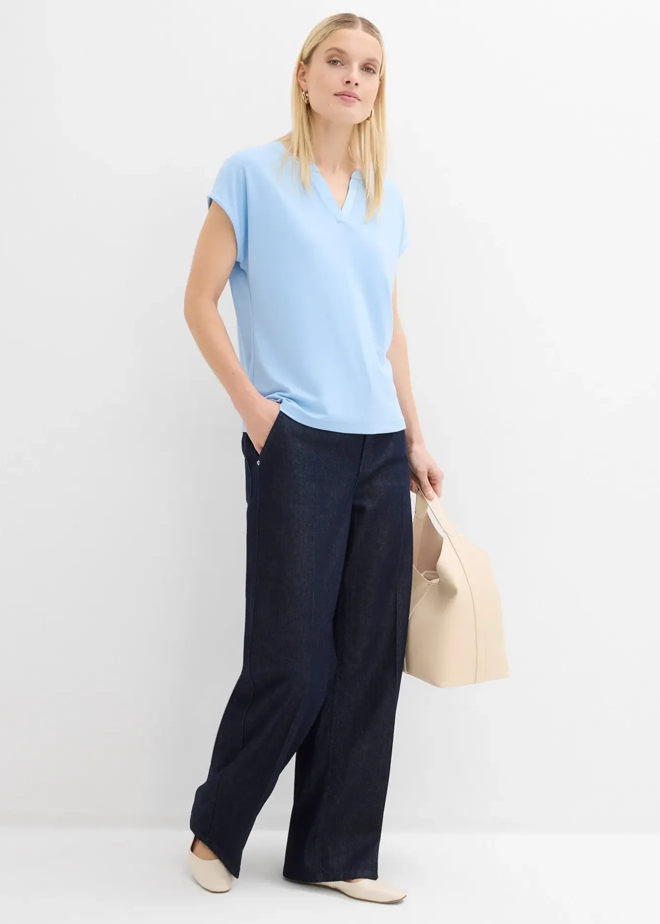 Femme bonprix T-Shirts & Tops|T-shirt à bordure satinée