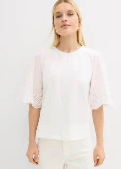 bonprix T-shirt à broderie anglaise|Femme T-Shirts & Tops