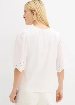 bonprix T-shirt à broderie anglaise|Femme T-Shirts & Tops