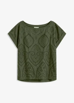 Femme bonprix T-Shirts & Tops|T-shirt à broderies anglaises