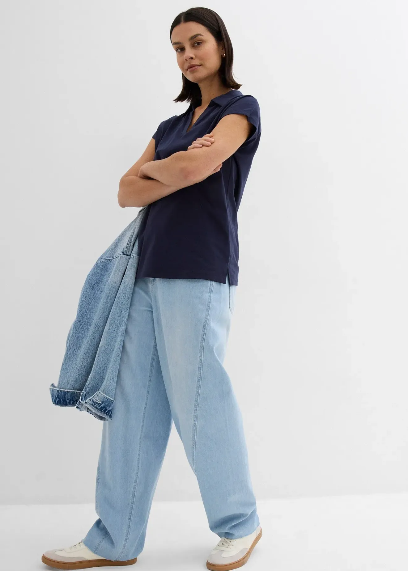 bonprix T-shirt à col polo ouvert|Femme T-Shirts & Tops