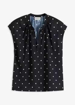 bonprix T-shirt à col tunisien en viscose mélangée|Femme T-Shirts & Tops