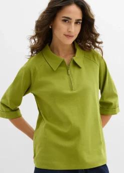 Femme bonprix T-Shirts & Tops|T-shirt à col zippé