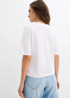 Femme bonprix T-Shirts & Tops|T-shirt 100% coton avec broderie