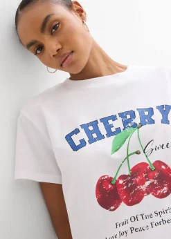 Femme bonprix T-Shirts & Tops|T-shirt 100% coton, imprimé