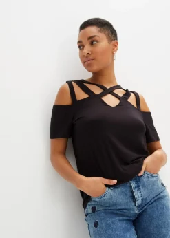 bonprix T-shirt à découpes en viscose|Femme T-Shirts & Tops