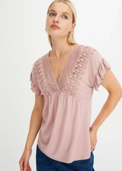 bonprix T-shirt à dentelle|Femme T-Shirts & Tops