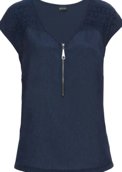 Femme bonprix T-Shirts & Tops|T-shirt à empiècement dentelle