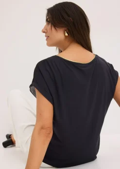 Femme bonprix T-Shirts & Tops|T-shirt à empiècement tissé