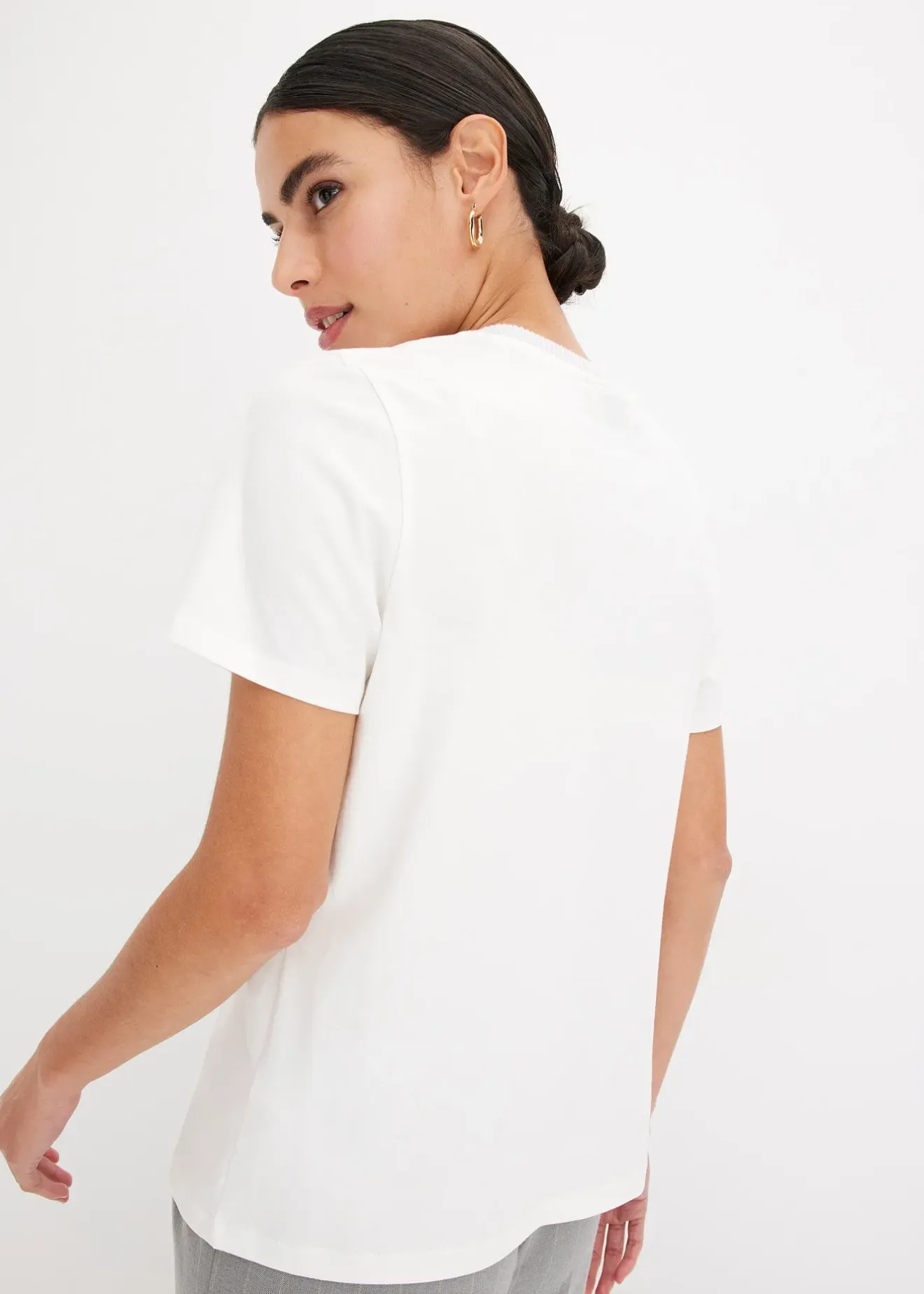 bonprix T-shirt à finitions en maille et fil brillant|Femme T-Shirts & Tops