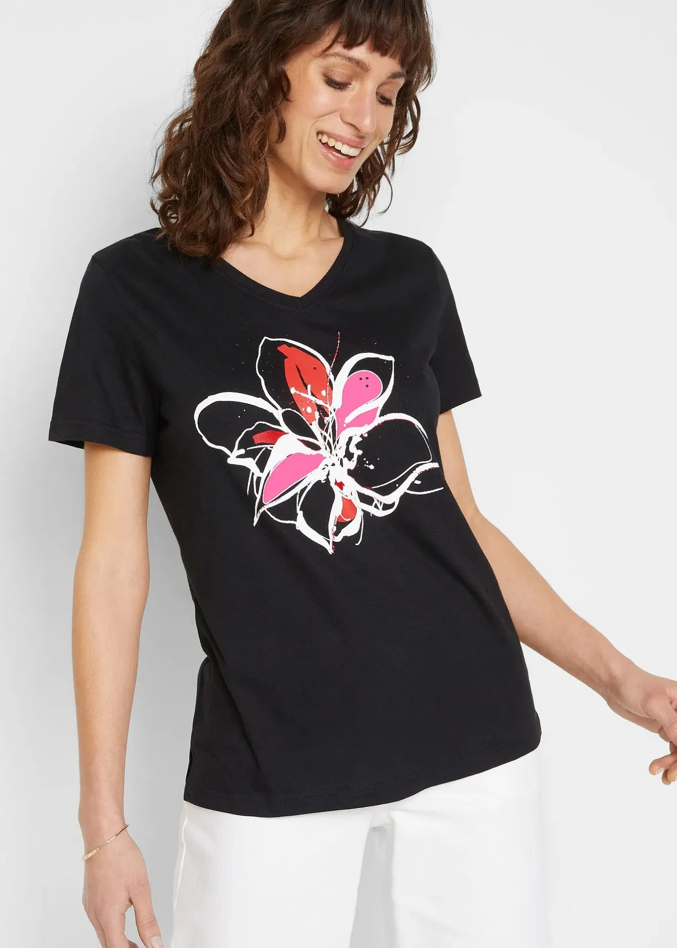 bonprix T-shirt à imprimé floral|Femme T-Shirts & Tops