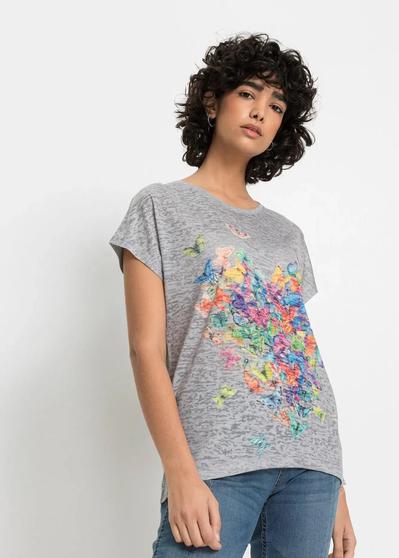 Femme bonprix T-Shirts & Tops|T-shirt à imprimé papillon