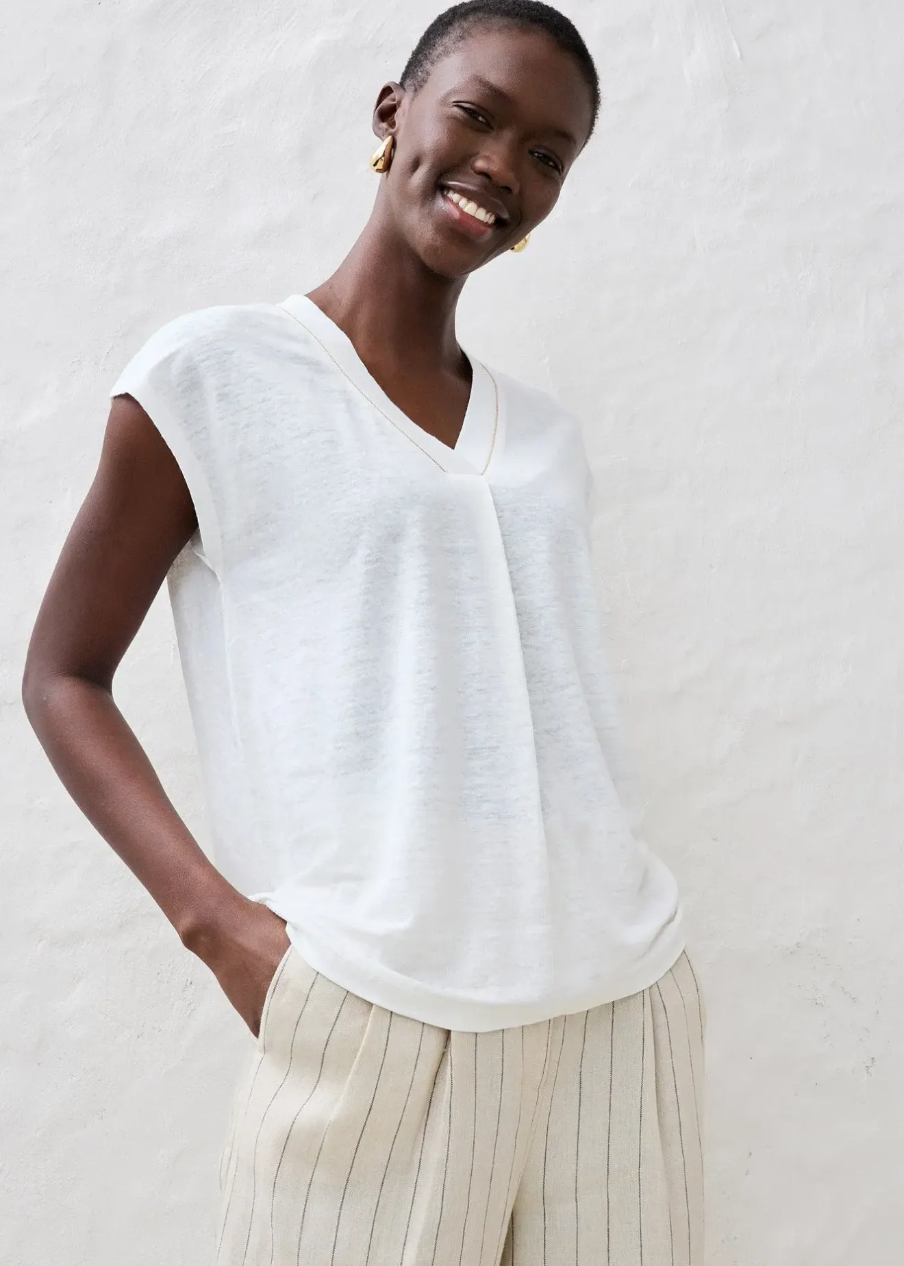 bonprix T-shirt 100% lin|Femme Premium|T-Shirts & Tops