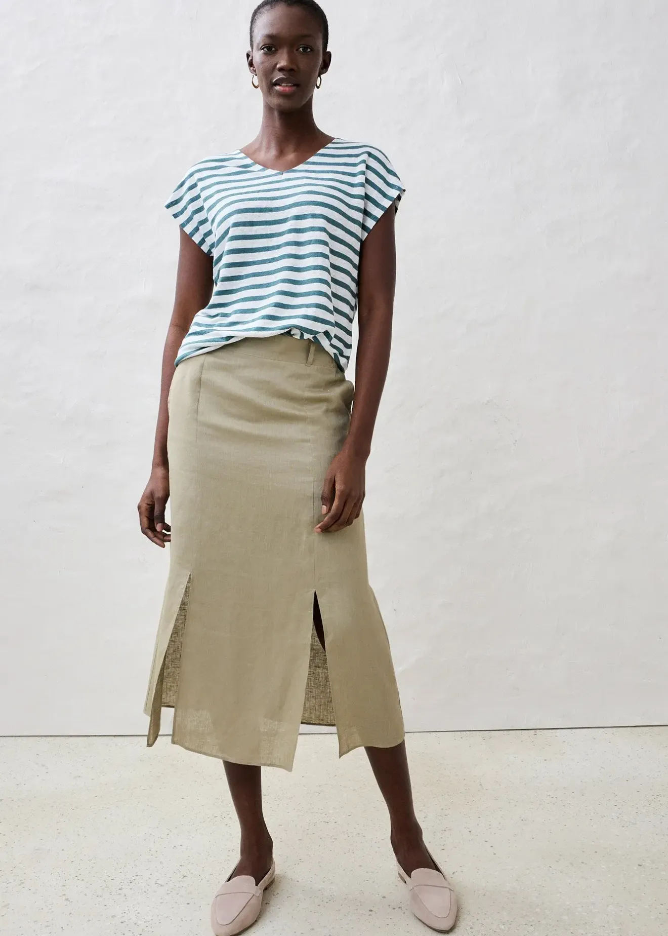 bonprix T-shirt 100% lin à manches chauve-souris|Femme Premium|T-Shirts & Tops