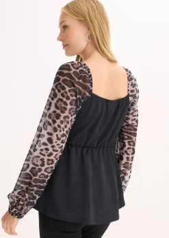 bonprix T-shirt à manches longues en mesh|Femme T-Shirts & Tops