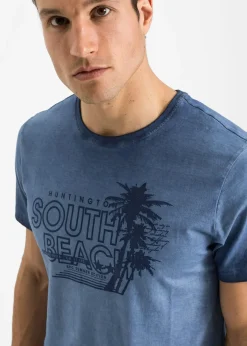 Homme bonprix Mode Plage|T-Shirts & Polos|T-shirt aspect délavé 100% coton