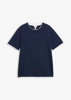 bonprix T-shirt aspect 2en1 en fil flammé|Homme T-Shirts & Polos