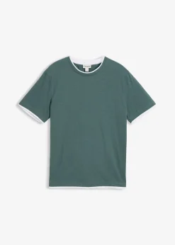 Homme bonprix T-Shirts & Polos|T-shirt aspect 2en1 en fil flammé