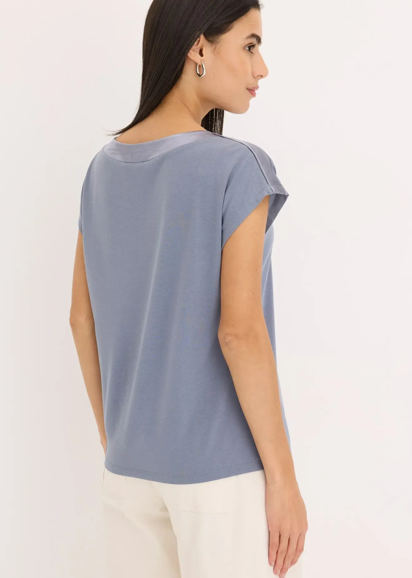 bonprix T-shirt avec bordure en satin|Femme T-Shirts & Tops