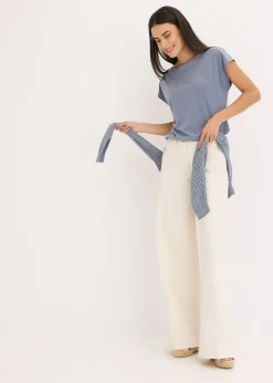 bonprix T-shirt avec bordure en satin|Femme T-Shirts & Tops