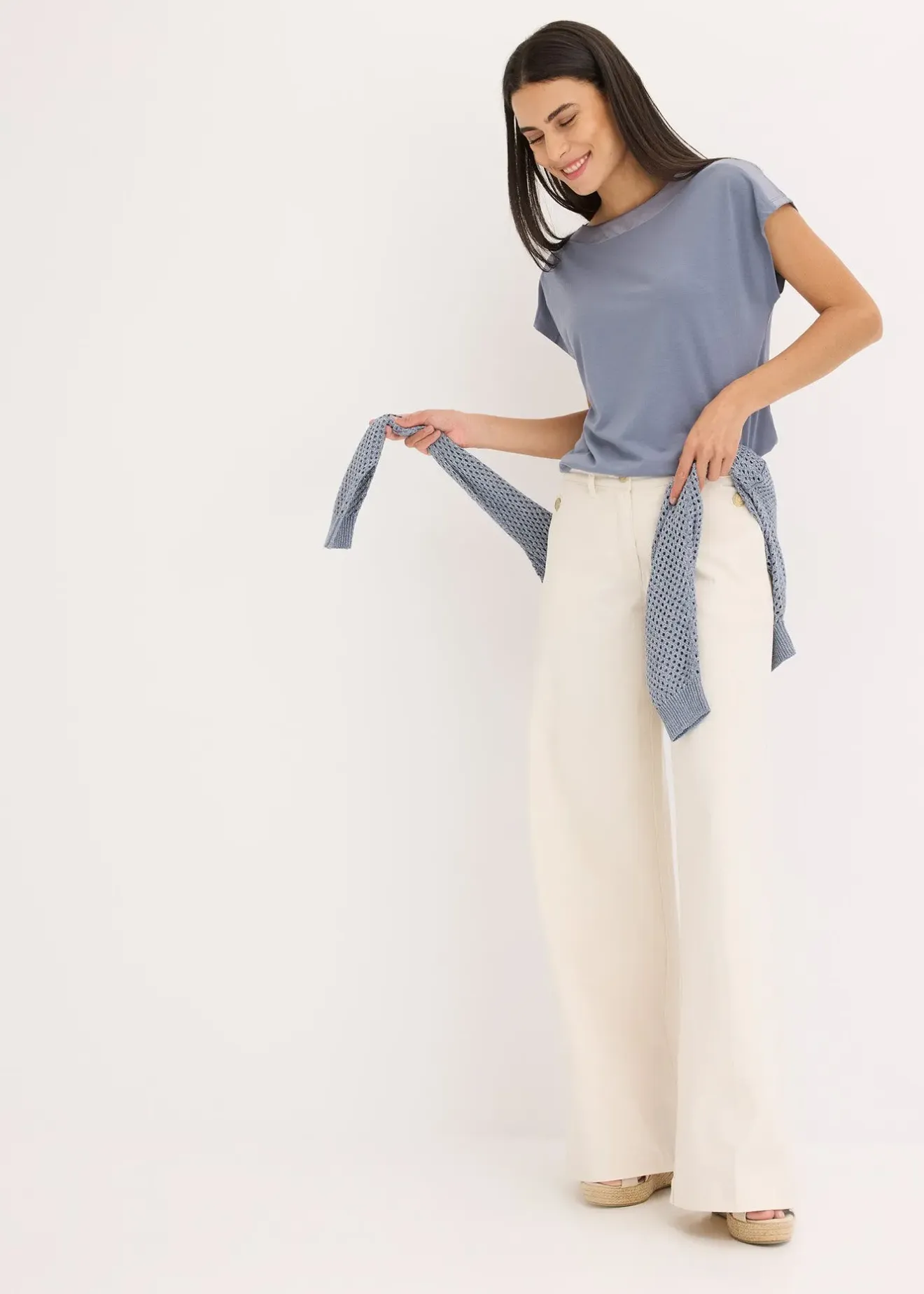 bonprix T-shirt avec bordure en satin|Femme T-Shirts & Tops