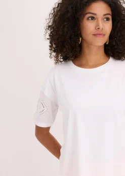 Femme bonprix T-Shirts & Tops|T-shirt avec broderies anglaises
