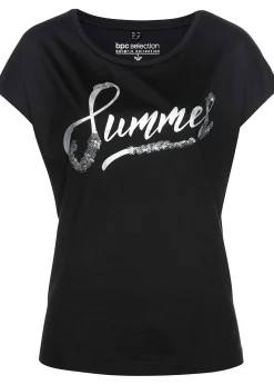 Femme bonprix T-Shirts & Tops|T-shirt avec inscription à sequins