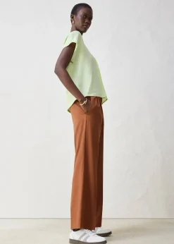 bonprix T-shirt avec soie et empiècement tissé|Femme Premium|T-Shirts & Tops