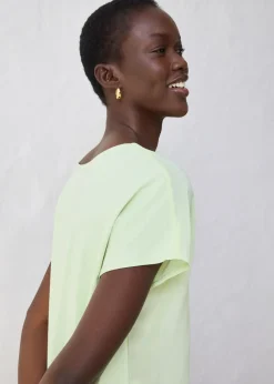 bonprix T-shirt avec soie et empiècement tissé|Femme Premium|T-Shirts & Tops