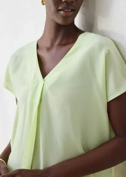 bonprix T-shirt avec soie et empiècement tissé|Femme Premium|T-Shirts & Tops