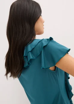 bonprix T-shirt avec volants en modal mélangé|Femme T-Shirts & Tops