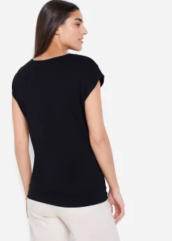 bonprix T-shirt avec zip, manches courtes|Femme T-Shirts & Tops