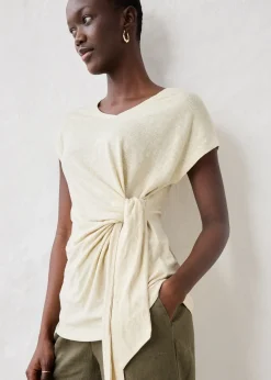 Femme bonprix Premium|T-Shirts & Tops|T-shirt cache-cœur, 100% lin