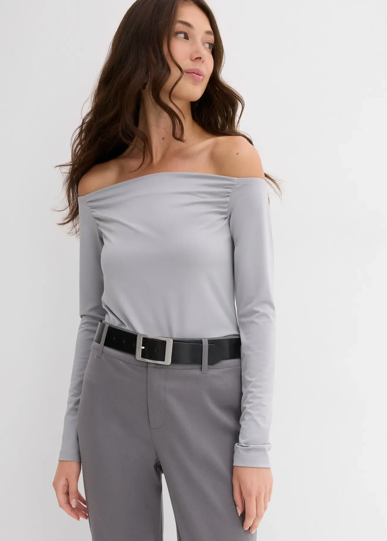 bonprix T-shirt col Bardot en jersey léger|Femme T-Shirts & Tops