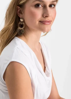 Femme bonprix T-Shirts & Tops|T-shirt col bénitier en viscose extensible