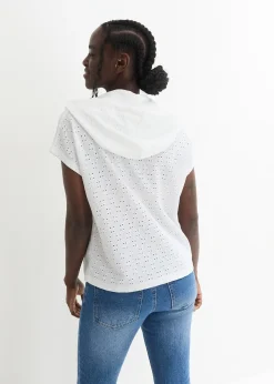 bonprix T-shirt col Henley à capuche|Femme T-Shirts & Tops