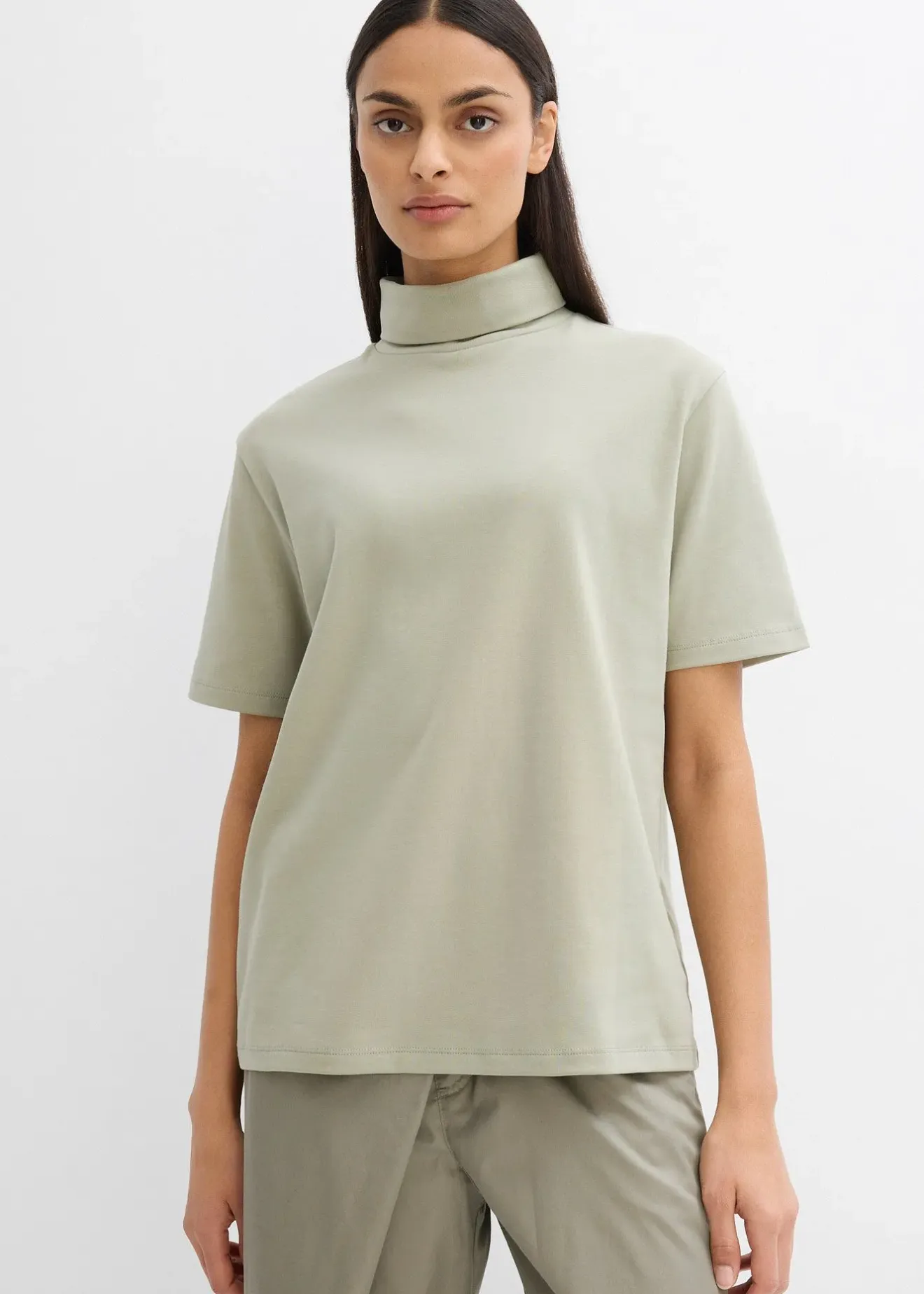 bonprix T-shirt col roulé 100% coton|Femme T-Shirts & Tops