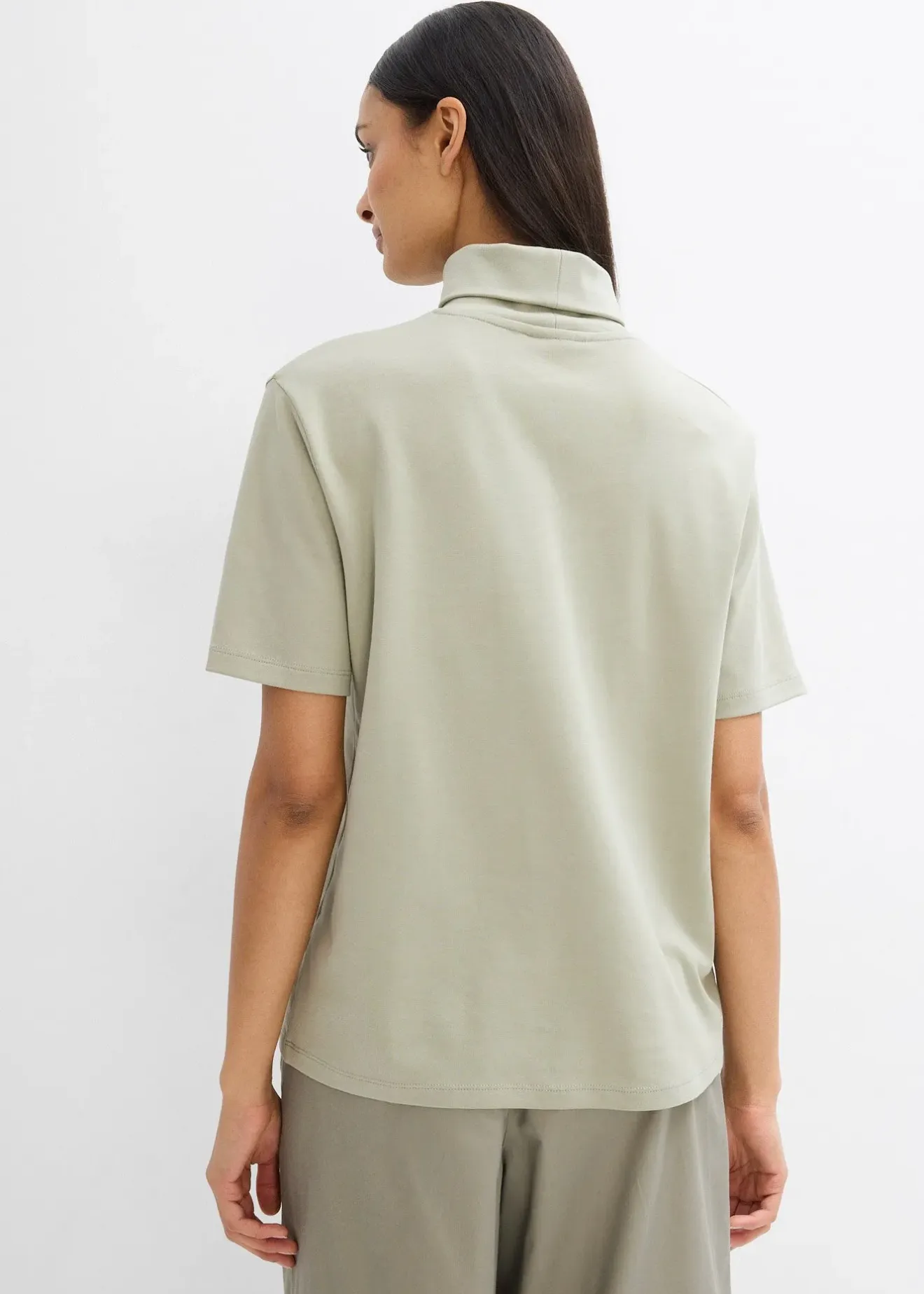 bonprix T-shirt col roulé 100% coton|Femme T-Shirts & Tops