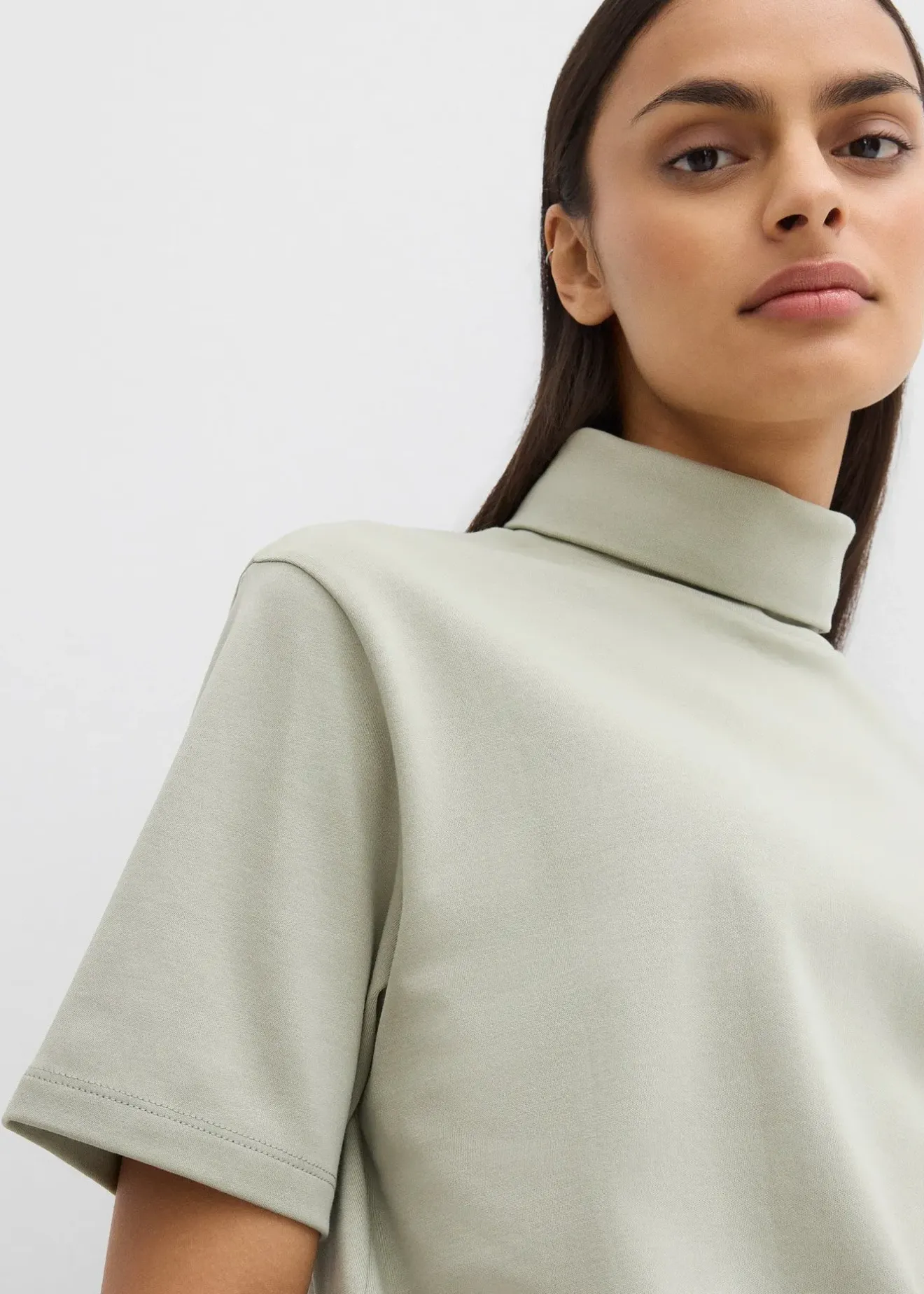 bonprix T-shirt col roulé 100% coton|Femme T-Shirts & Tops