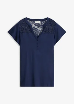 Femme bonprix T-Shirts & Tops|T-shirt col tunisien en viscose majoritaire