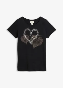 Femme bonprix T-Shirts & Tops|T-shirt coton à imprimé cœur