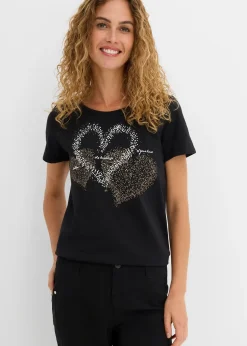 Femme bonprix T-Shirts & Tops|T-shirt coton à imprimé cœur