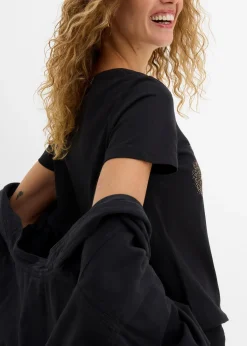 Femme bonprix T-Shirts & Tops|T-shirt coton à imprimé cœur