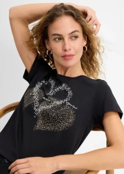 Femme bonprix T-Shirts & Tops|T-shirt coton à imprimé cœur