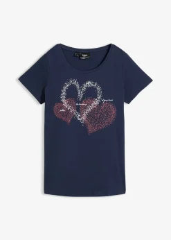 bonprix T-shirt coton à imprimé cœur|Femme T-Shirts & Tops