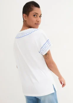bonprix T-shirt coton ample avec imprimé brodé|Femme T-Shirts & Tops
