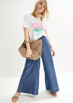 bonprix T-shirt coton avec imprimé, manches courtes|Femme T-Shirts & Tops