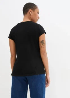 Femme bonprix T-Shirts & Tops|T-shirt coton fil flammé à manches courtes