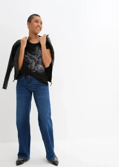 Femme bonprix T-Shirts & Tops|T-shirt coton fil flammé à manches courtes