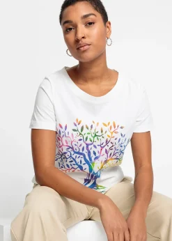 bonprix T-shirt coton imprimé|Femme T-Shirts & Tops